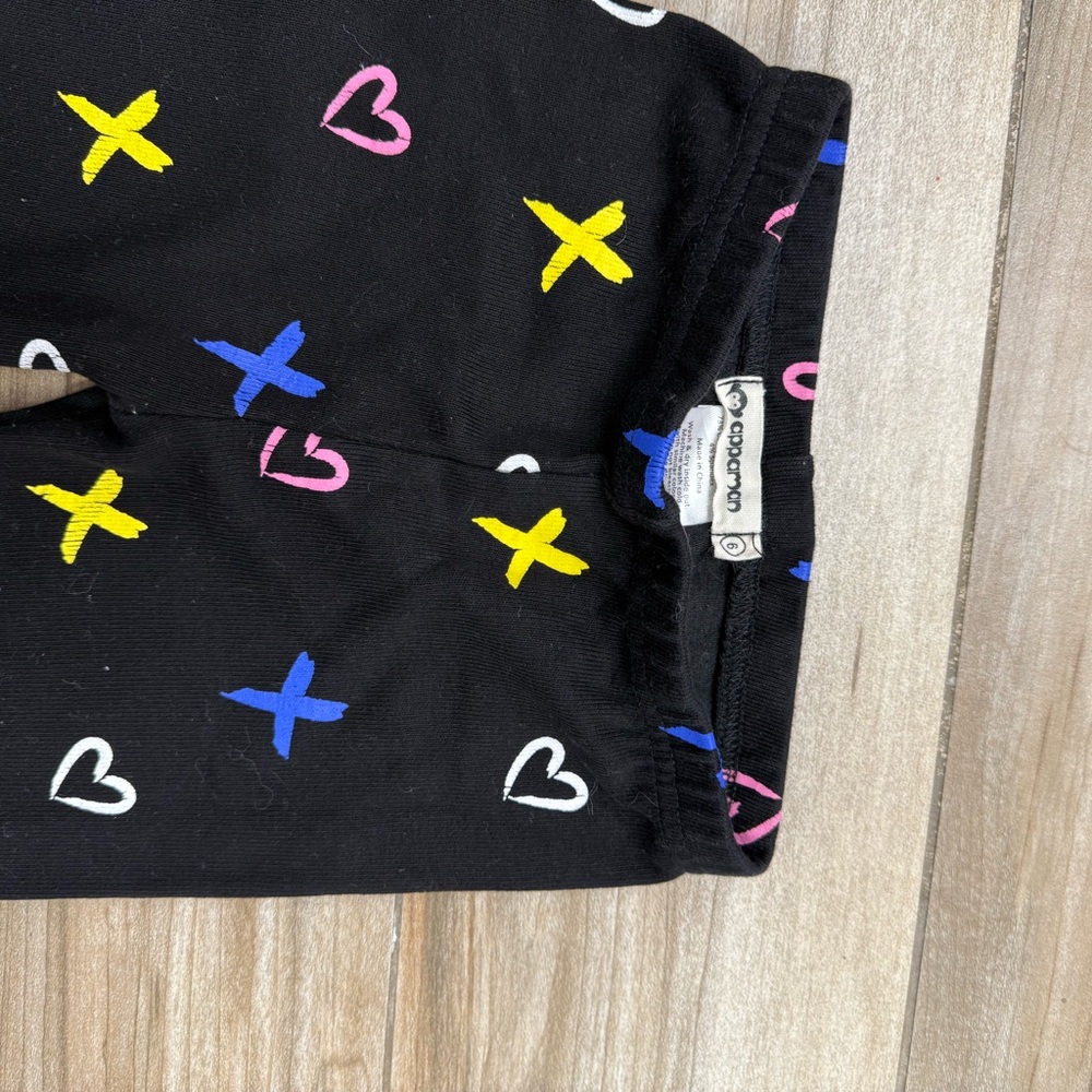 Appaman Black Leggings with Colorful Print